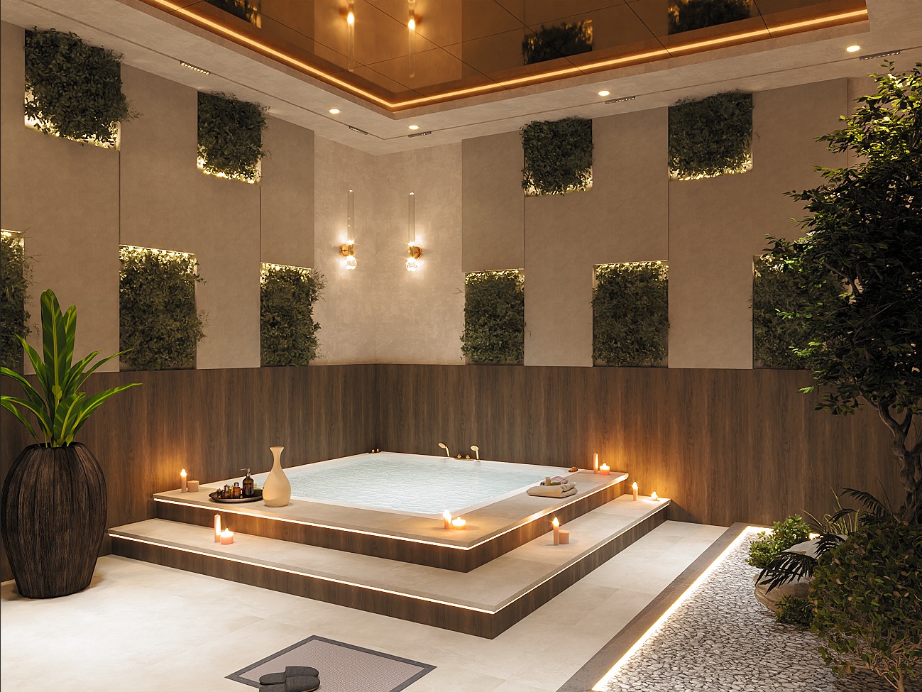 Jacuzzi & Entrance — Umbratha Dezign interior