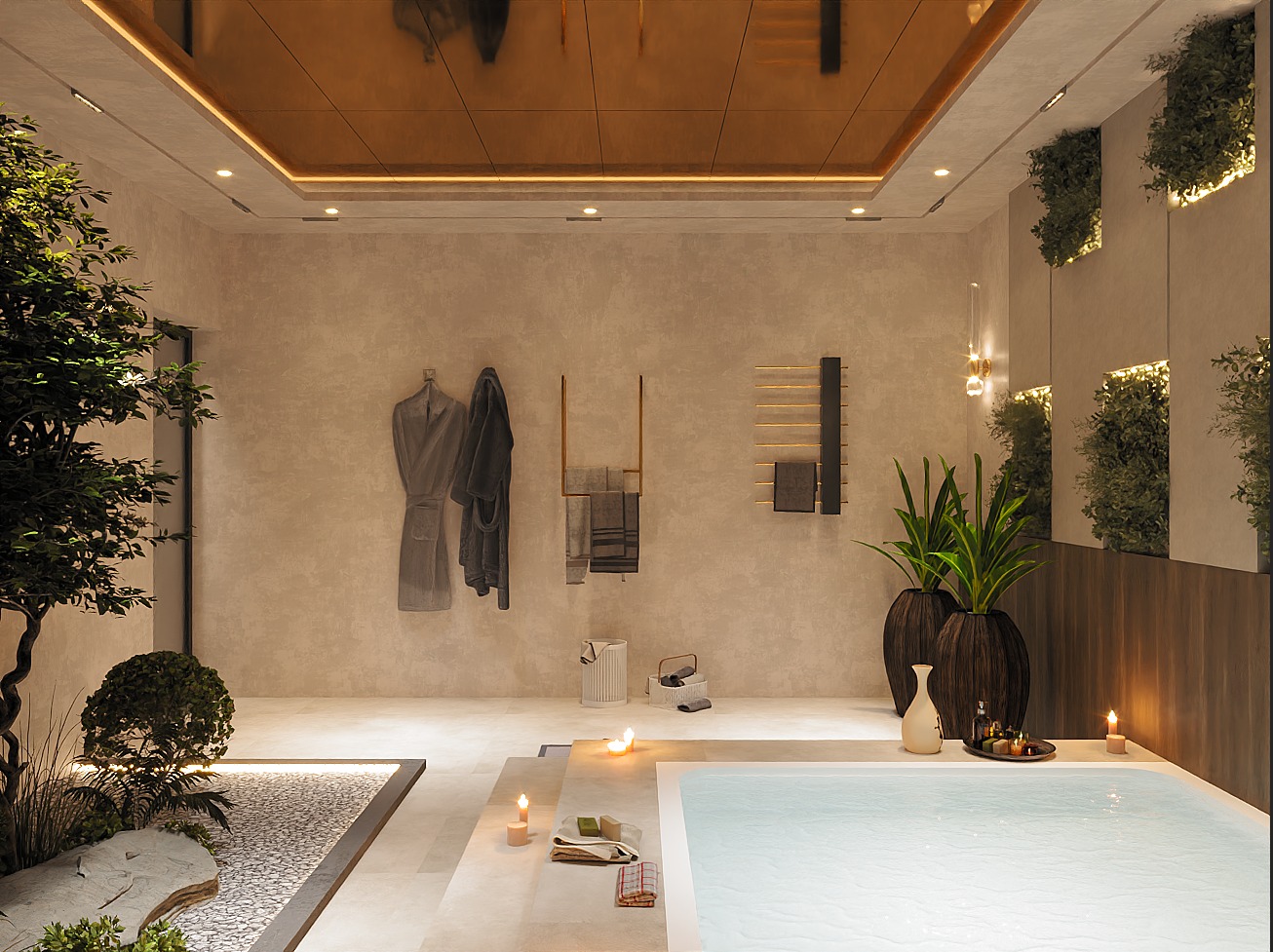 Jacuzzi & Entrance — Umbratha Dezign interior