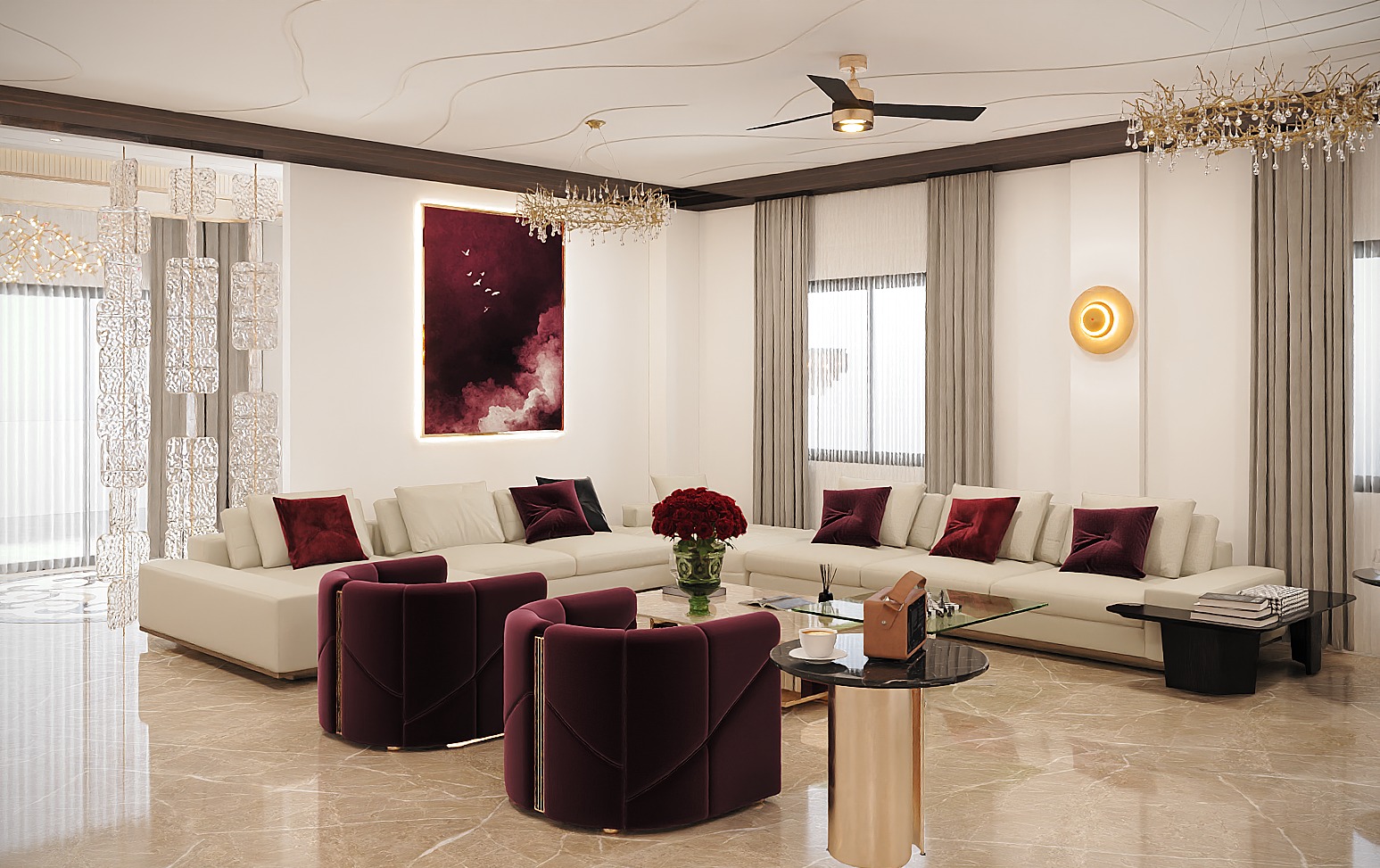 Living, Kitchen, Dining & Foyer — Umbratha Dezign interior