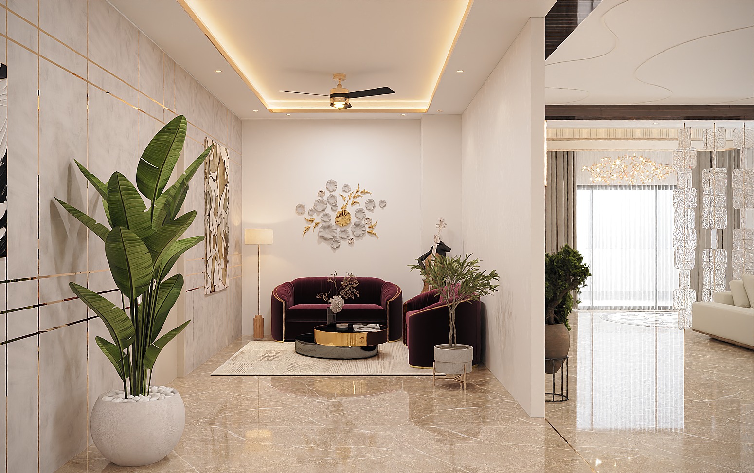Living, Kitchen, Dining & Foyer — Umbratha Dezign interior